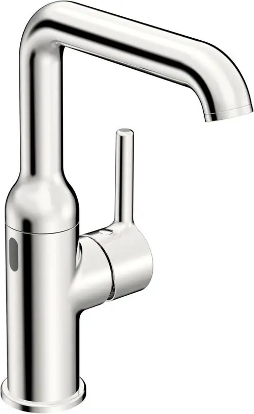 Waschtischbatterie von HANSA mit einem modernen Design und einer Ausladung von 147 mm in Chromoptik. Die Armatur verfügt über einen Hebel zur Steuerung des Wasserflusses.